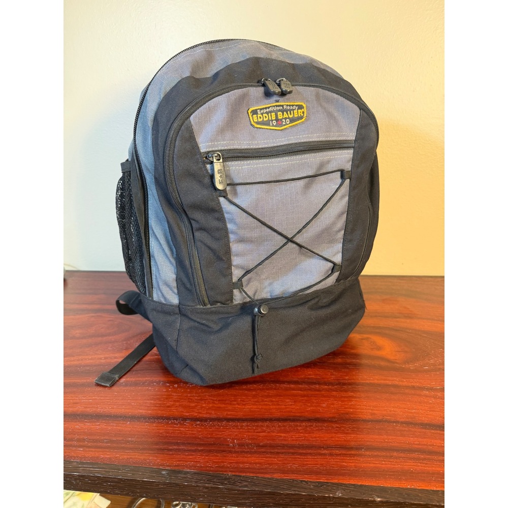 Eddie Bauer Expedition Ready Backpack Black Grey Hiking Daypack Travel Bag